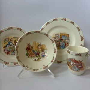 Royal Doulton English Fine Bone China “Bunnykins” 4 Piece set